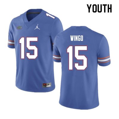 Youth Florida Gators #15 Derek Wingo NCAA Nike Blue Authentic Stitched College Football Jersey SZB7262KM